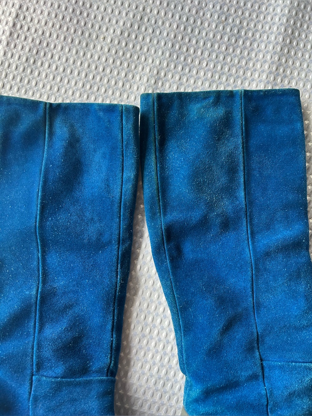 Geox Teal-Blue Suede Knee-High Block Heel Boots - Picture 13 of 16